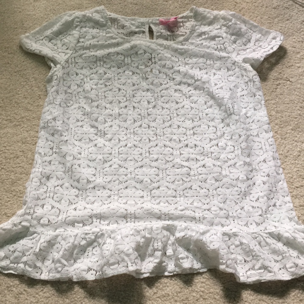 White lace Lilly Pulitzer peplum top!